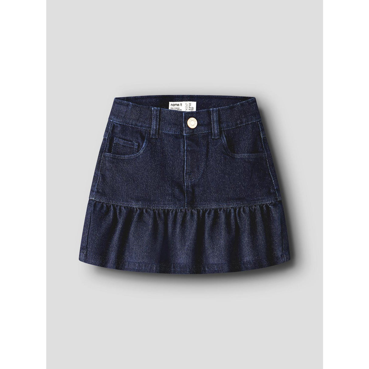 Name It Dark Blue Denim Nmfliv Dnm Glitter Nederdel 1208-Lu
