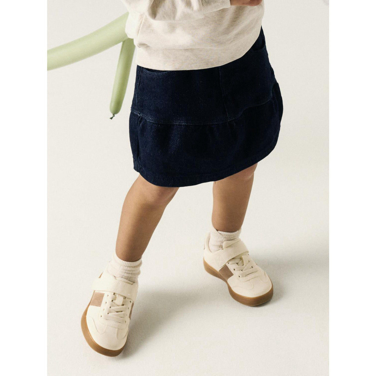 Name It Dark Blue Denim Nmfliv Dnm Glitter Nederdel 1208-Lu