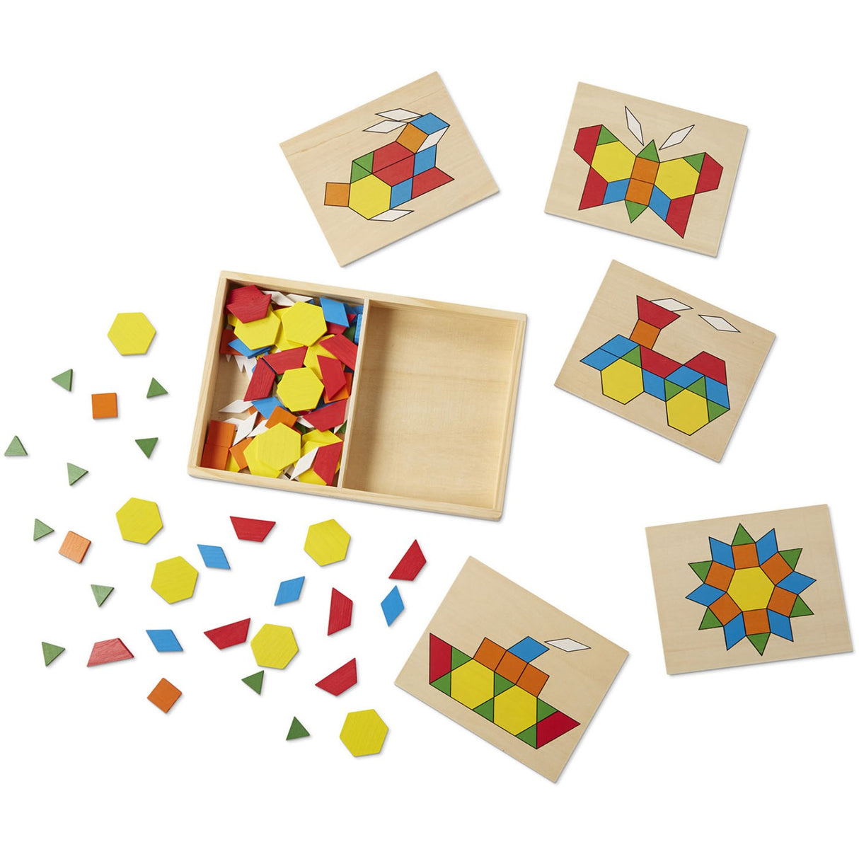 Melissa & Doug Multifarvet Mønster-Leg - Træ - Sæt Med Klodser Og Plader