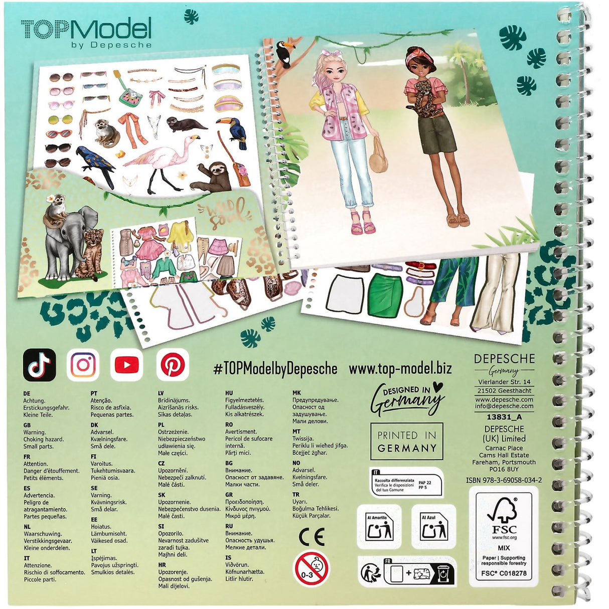TOPModel Safari Dress Me Up Klistermærkebog