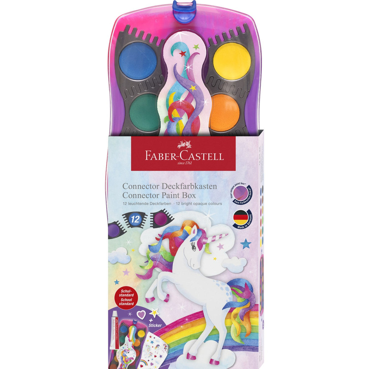 Faber-Castell Dækfarver Connector Unicorn 12 Ass Farver