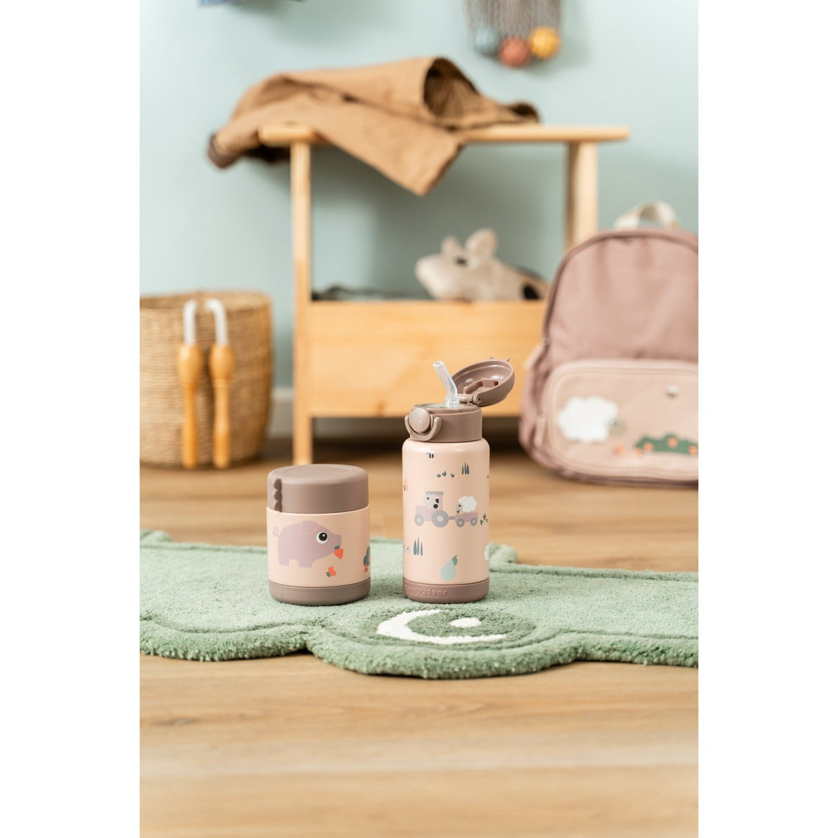 DonebyDeer Powder Tiny Farm Insulated Sugerør Flaske