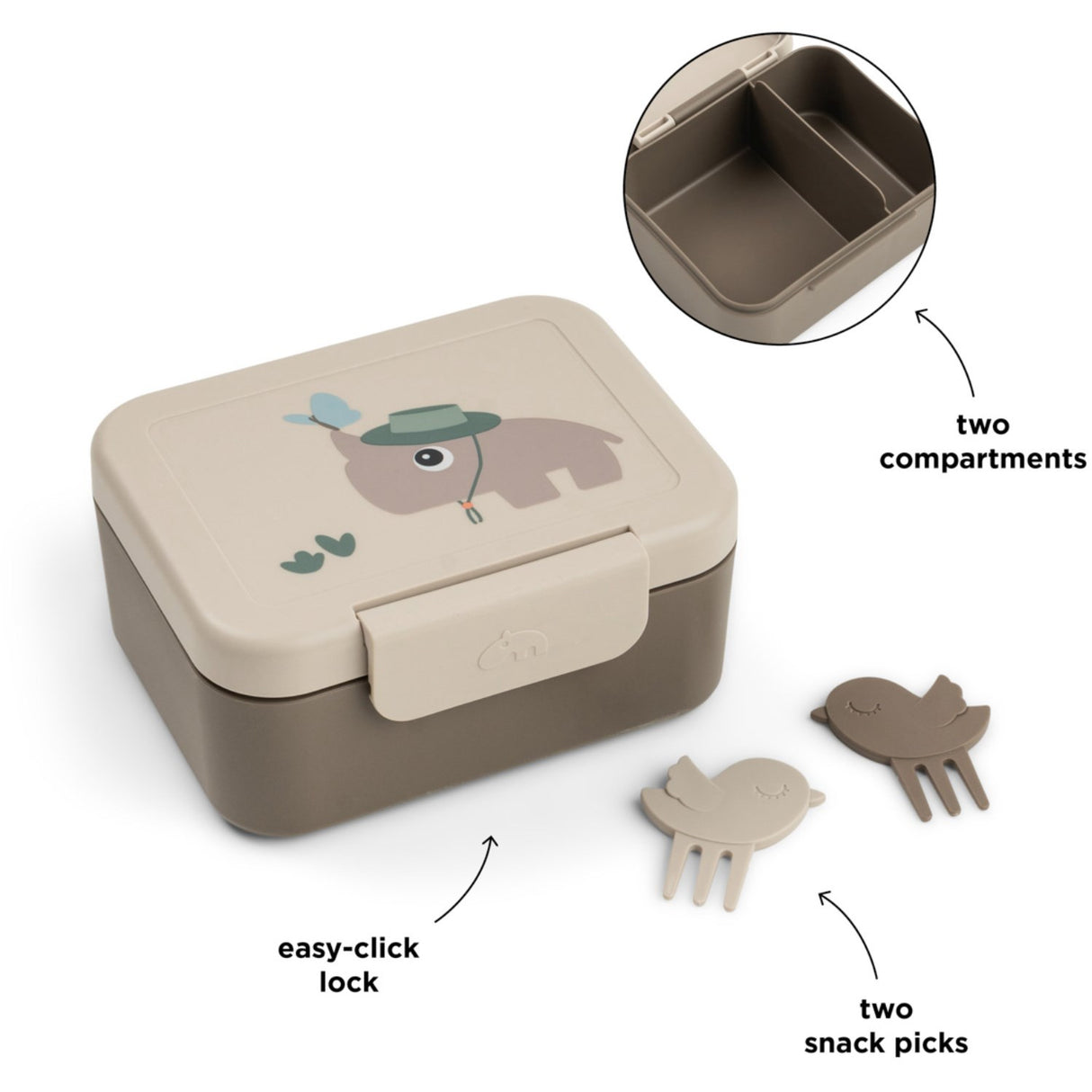 DonebyDeer Sand Tiny Trails Tiny Lunch Æske Med Snack Picks