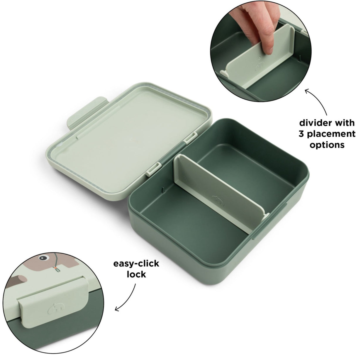 DonebyDeer Green Tiny Trails Lunch Æske Med Divider