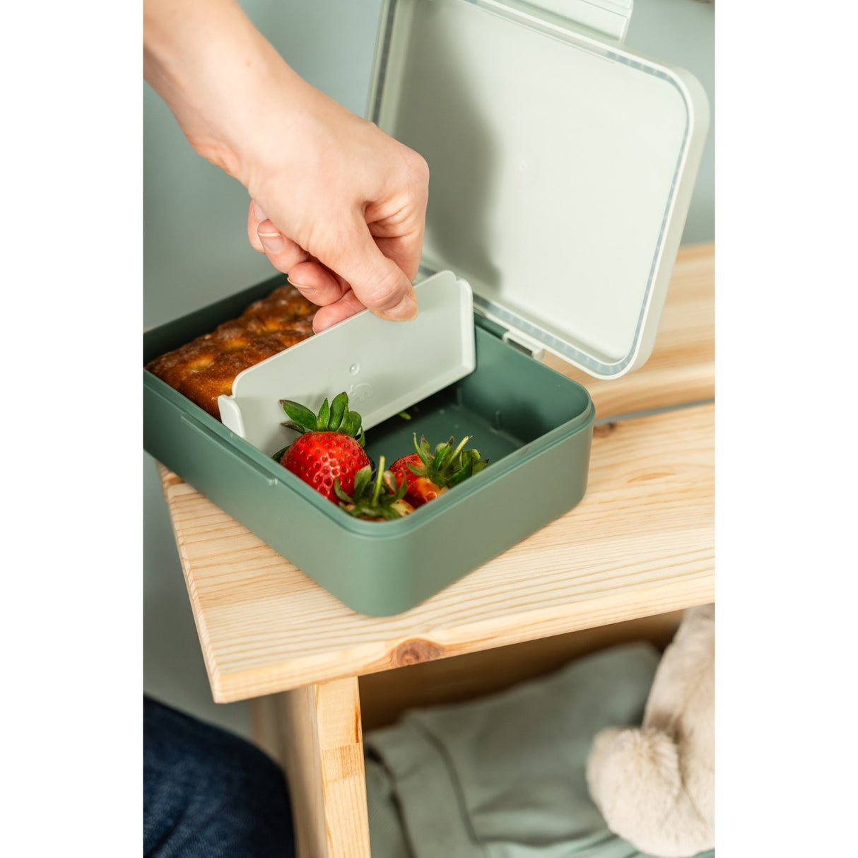 DonebyDeer Green Tiny Trails Lunch Æske Med Divider