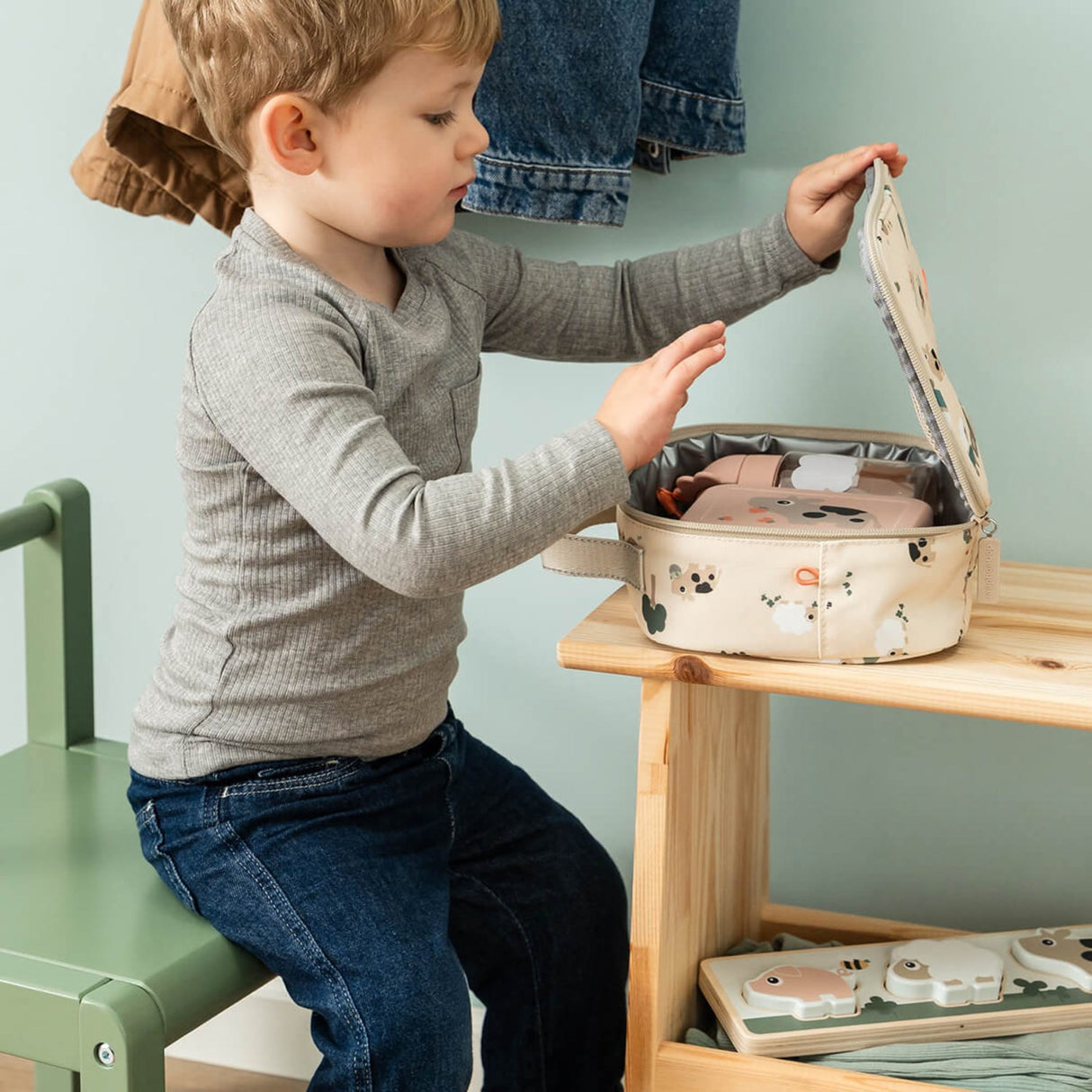 DonebyDeer Sand Tiny Farm Tiny Insulated Lunch Taske