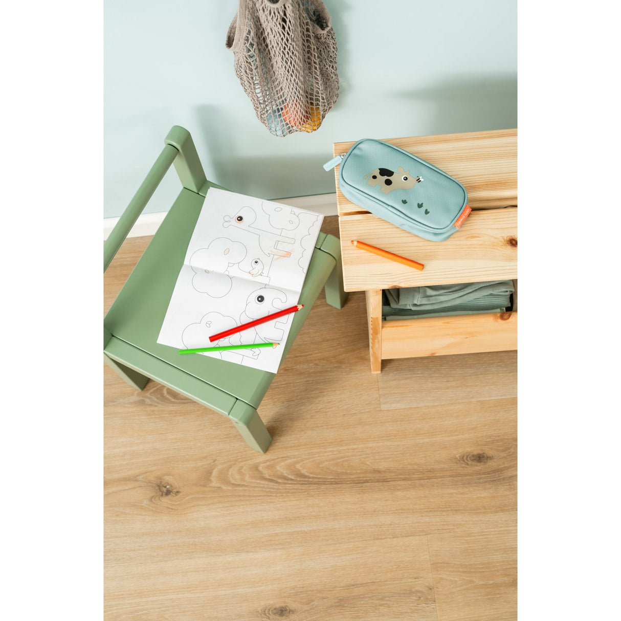 DonebyDeer Blue Tiny Farm Pencil Case