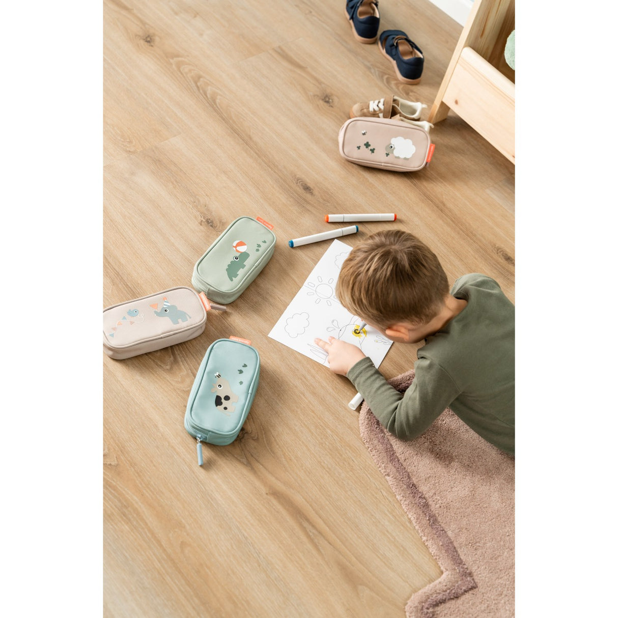 DonebyDeer Blue Tiny Farm Pencil Case