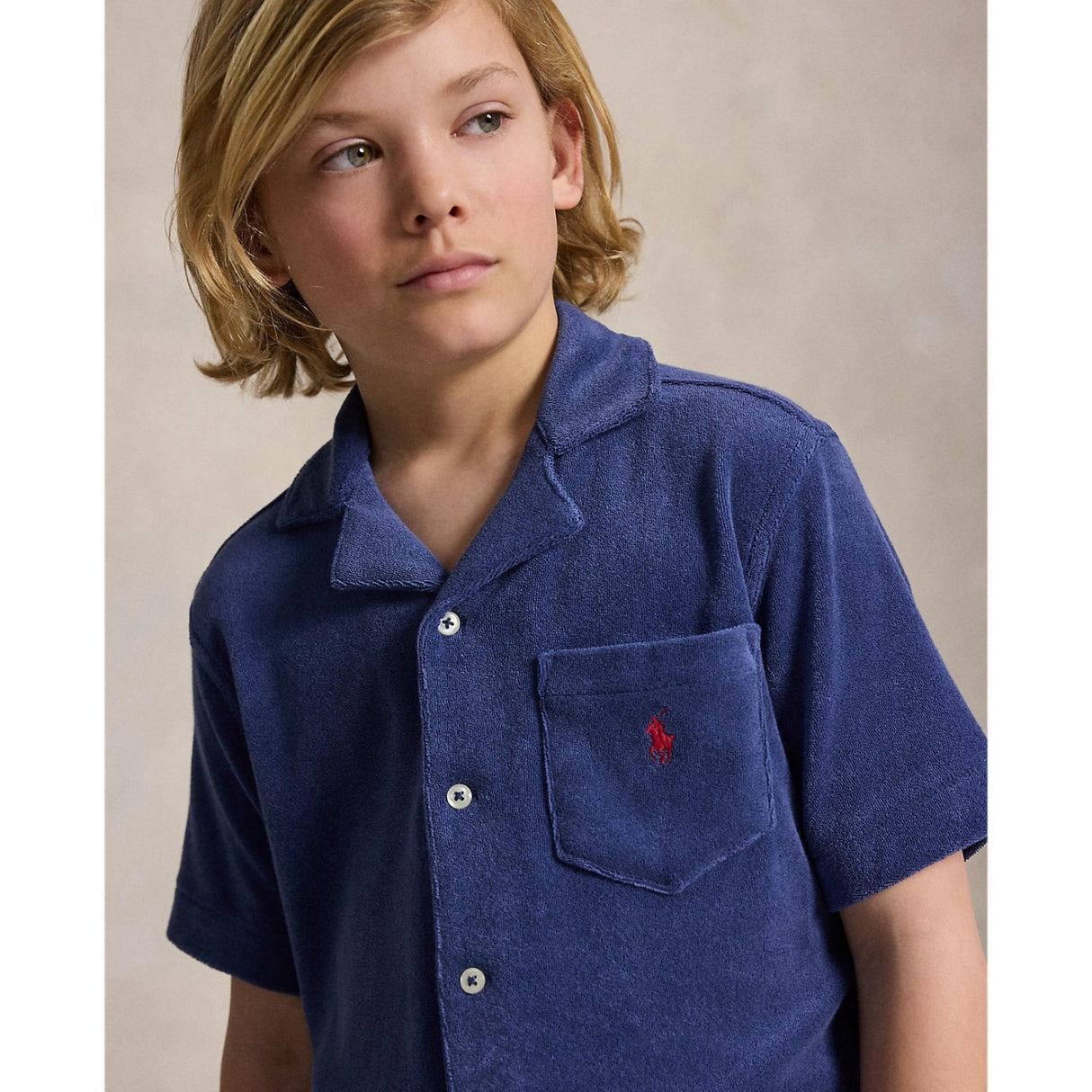 Polo Ralph Lauren Light Navy Knap Front Skjorte