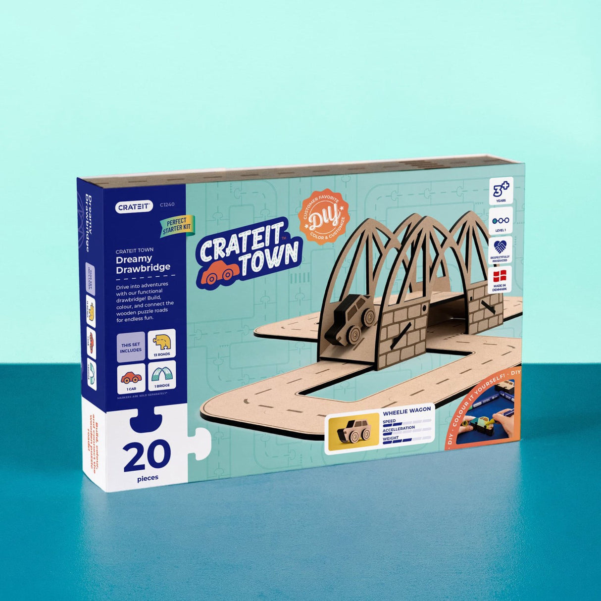 Crateit Town Wooden Legetøj Dreamy Drawbridge