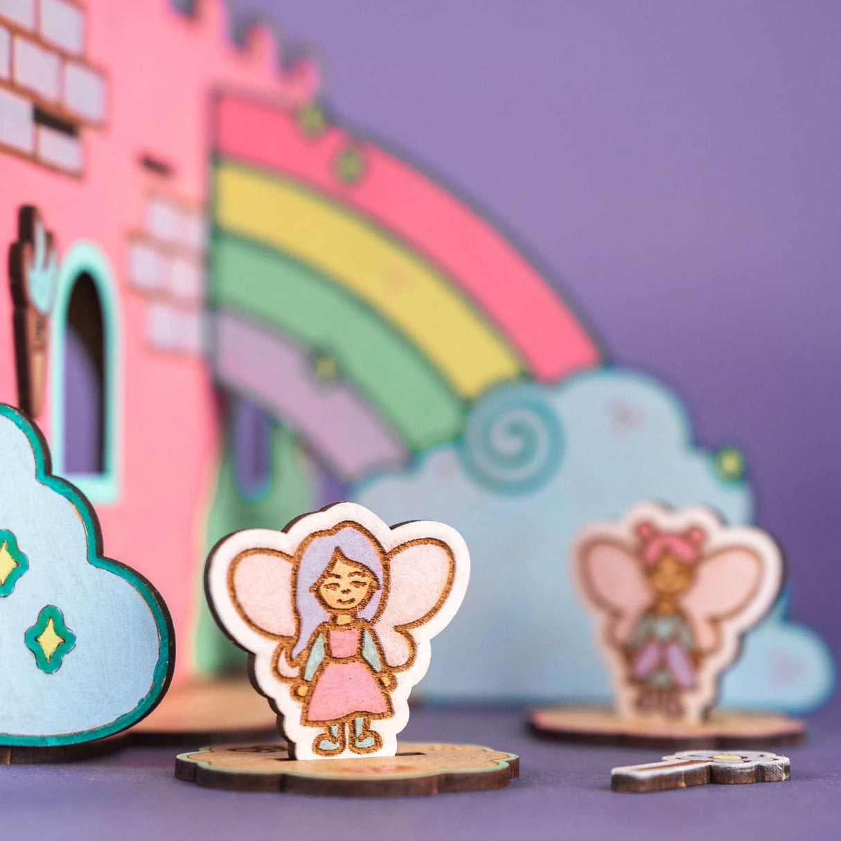 Crateit Unicorn Wooden Legetøj Dreamland Castle