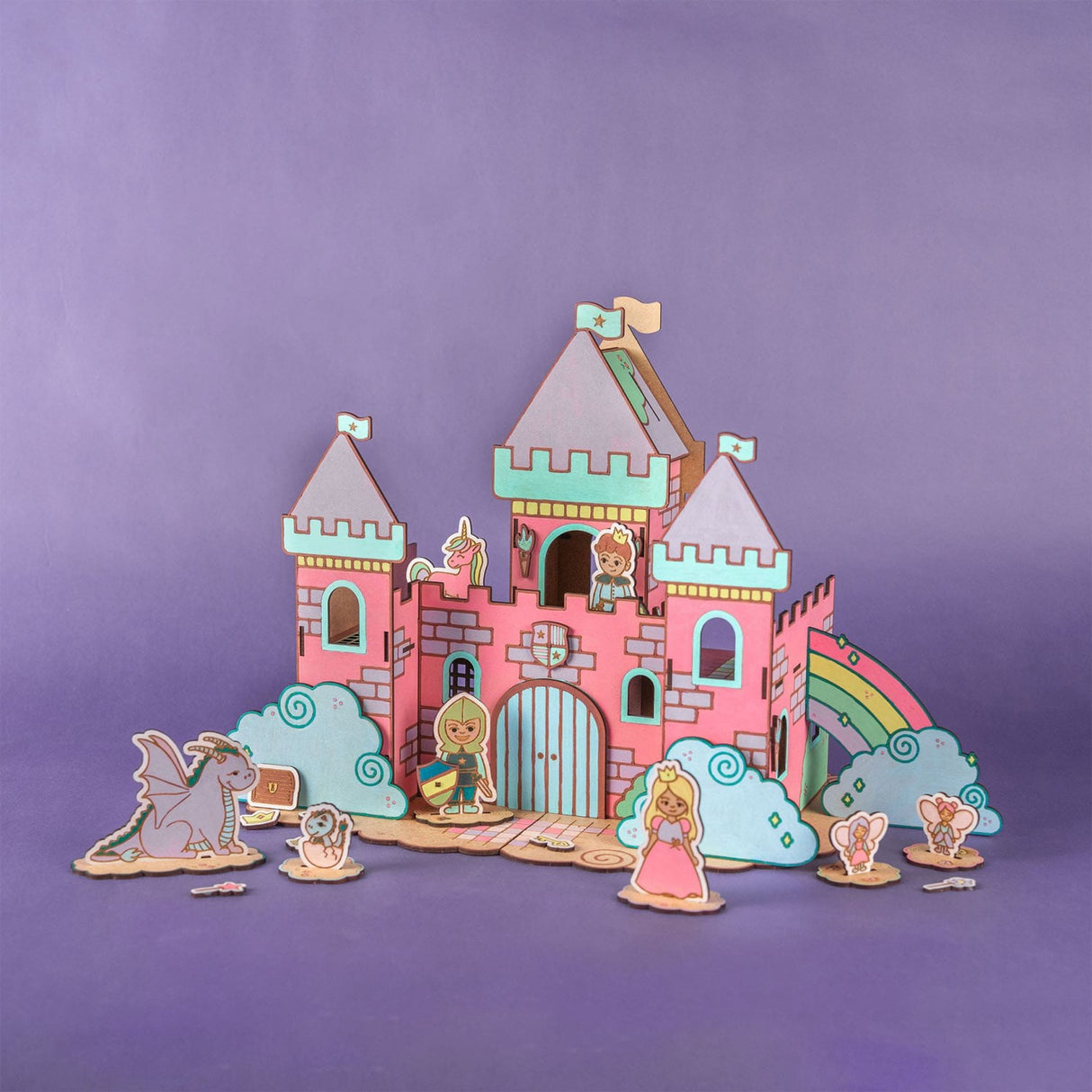Crateit Unicorn Wooden Legetøj Dreamland Castle