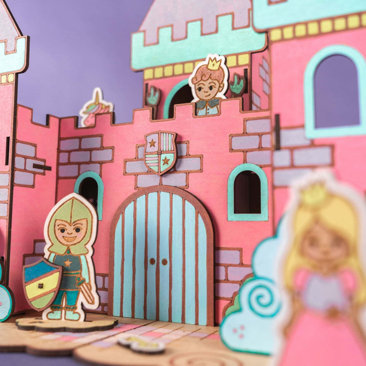 Crateit Unicorn Wooden Legetøj Dreamland Castle