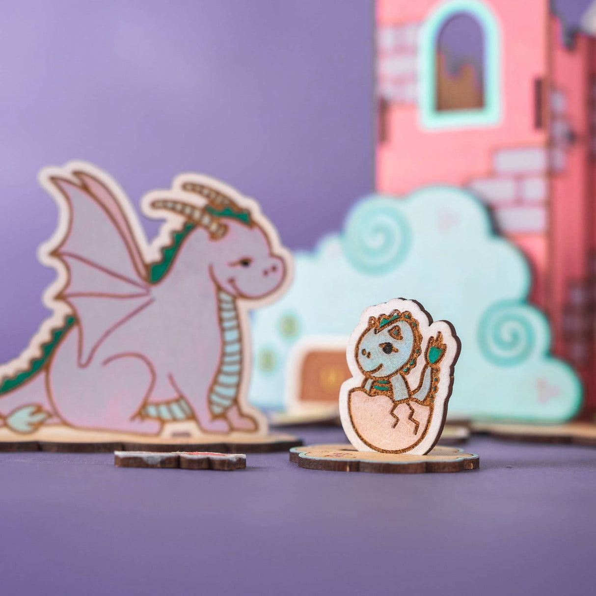 Crateit Unicorn Wooden Legetøj Dreamland Castle