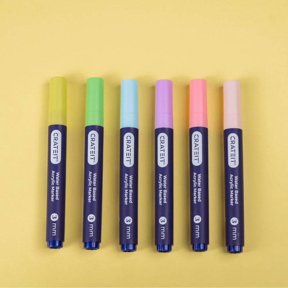 Crateit Pastel Tuscher 3mm 6 Pak