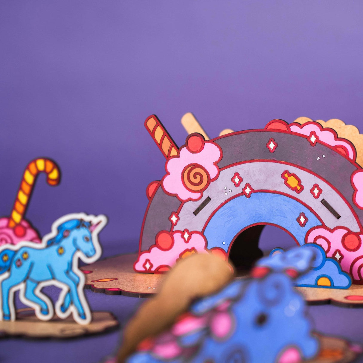 Crateit Unicorn Wooden Legetøj Candy Land