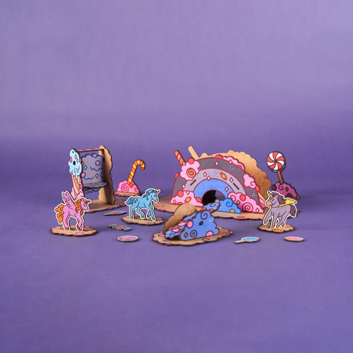 Crateit Unicorn Wooden Legetøj Candy Land