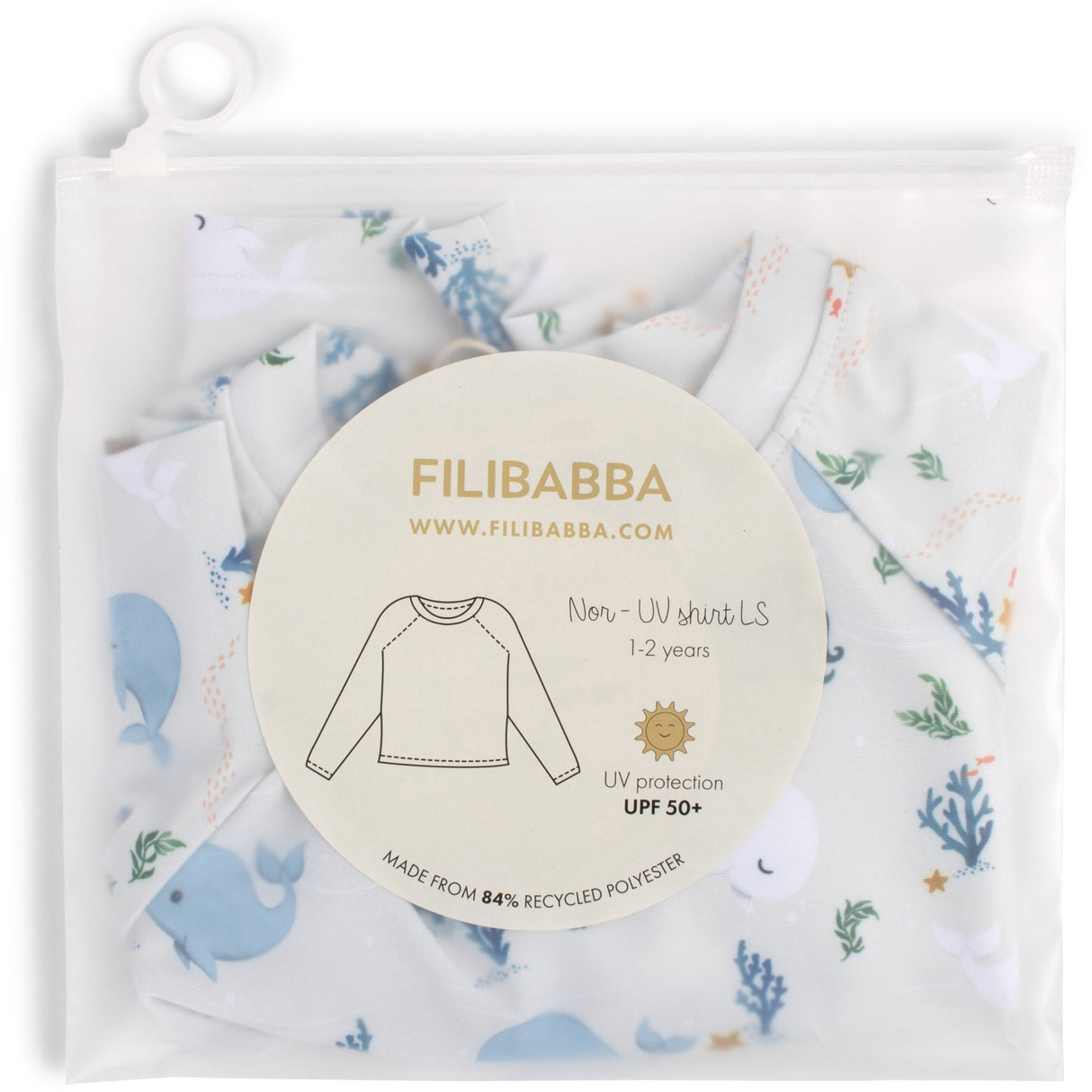 FILIBABBA Christian's Whale Tales Nor Uv Bluse Ls