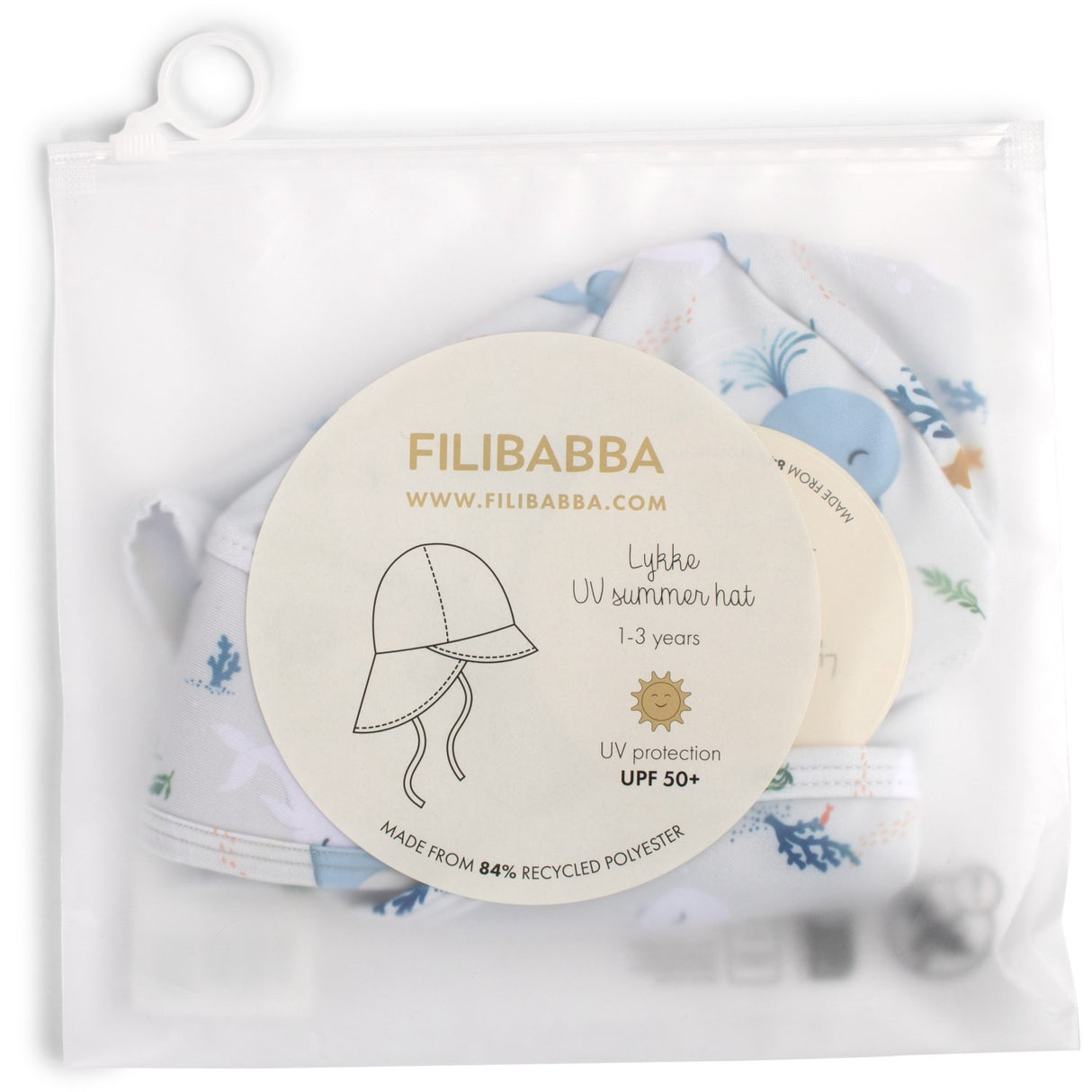 FILIBABBA Christian's Whale Tales Lykke Uv Solhat 1-3 År