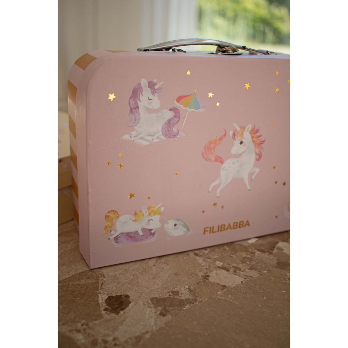FILIBABBA Unicorn Shores Kuffertsæt Til Leg Og Opbevaring 2 Pak