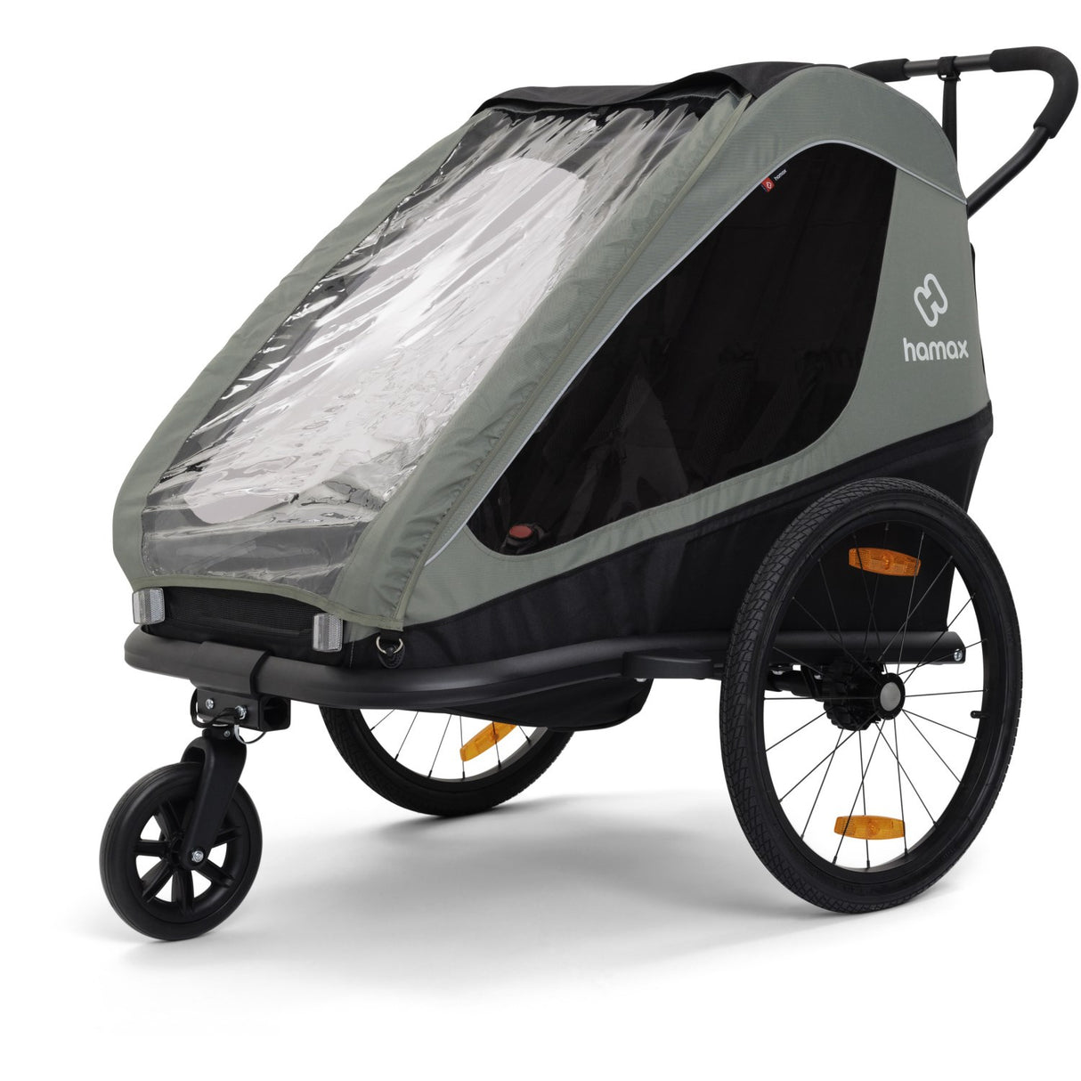 Hamax Khaki Green/Black Traveller Bicycle Trailer Dobbelt
