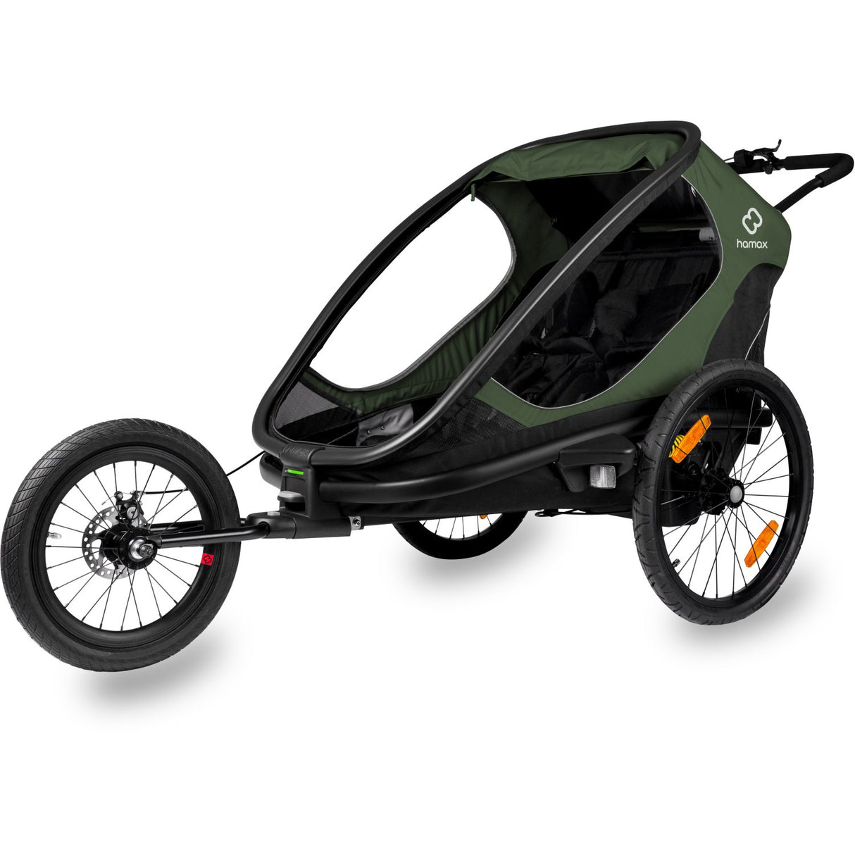 Hamax Green/Black Outback Bicycle Trailer Dobbelt