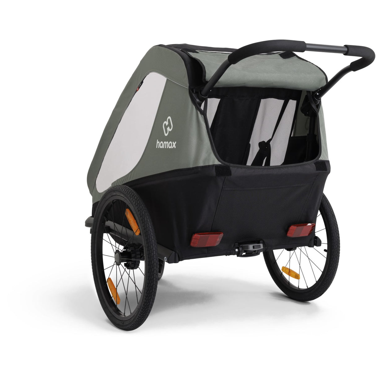 Hamax Khaki Green/Black Traveller Bicycle Trailer Dobbelt
