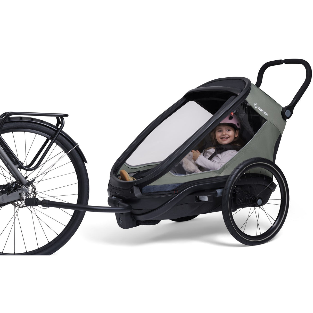Hamax Green/Black Outback Next Bicycle Trailer Dobbelt