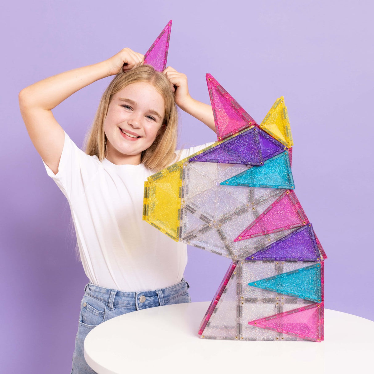 Connetix Multicolour Glitter Enhjørning Pak 56 Pcs