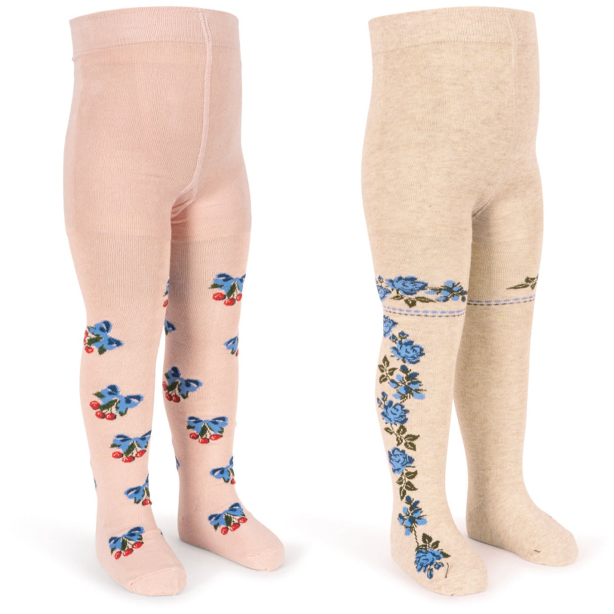 Konges Sløjd Amarena/Tramonto 2 Pak Flower Og Cherry Jacquard Strømpebukser