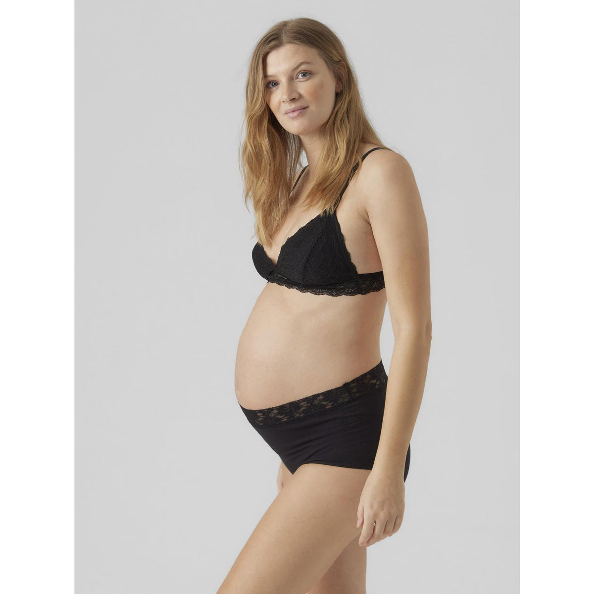 Mama;licious Black Mlheal Hw Lace Trusser 3-P A.
