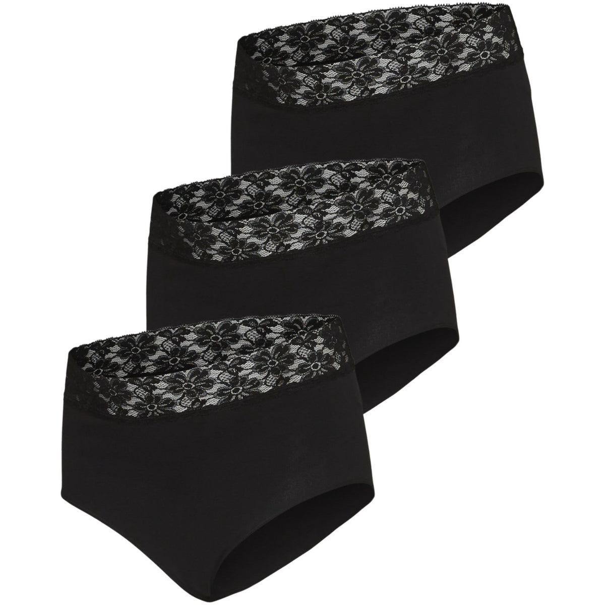 Mama;licious Black Mlheal Hw Lace Trusser 3-P A.