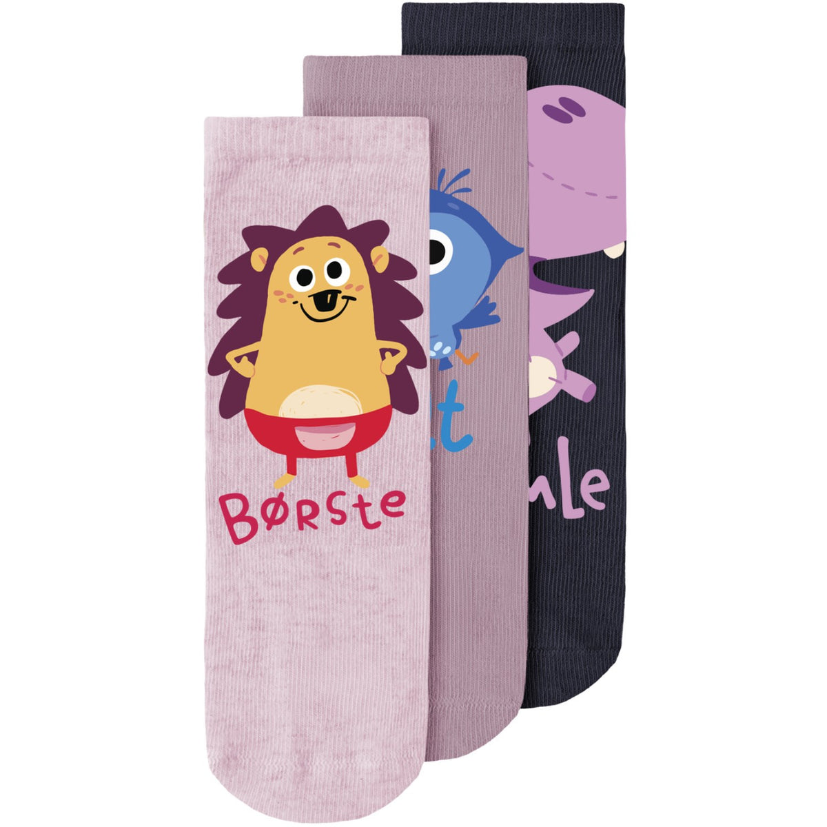 Name It Mauve Shadows Nmfabine Borste 3-Pak Strømper Dr
