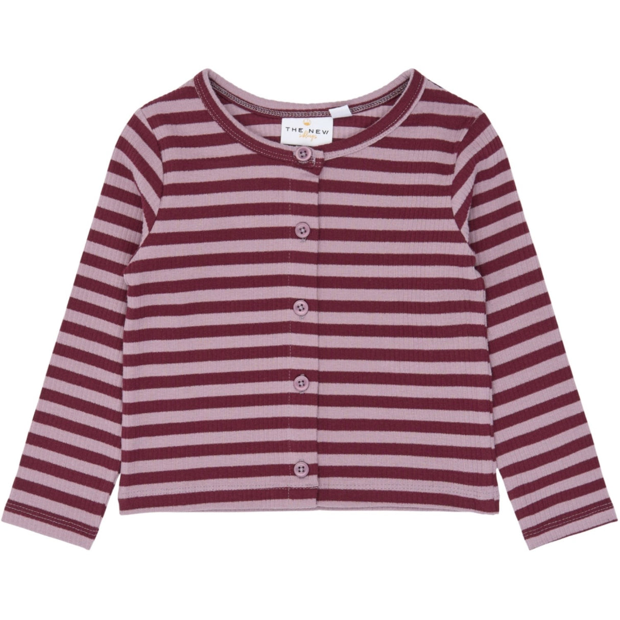 THE NEW Siblings Elderberry Striped Tn Tnstfro L_S Rib Cardigan
