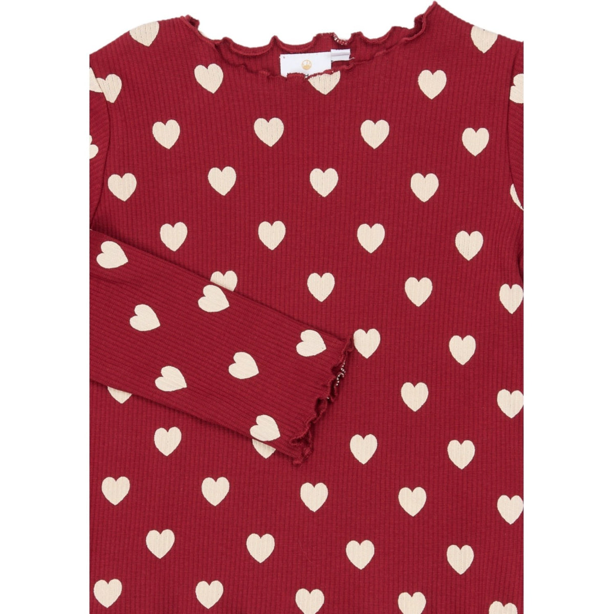 The New Rio Red AOP Tn Tnholiday Red Heart Rib Night Sæt