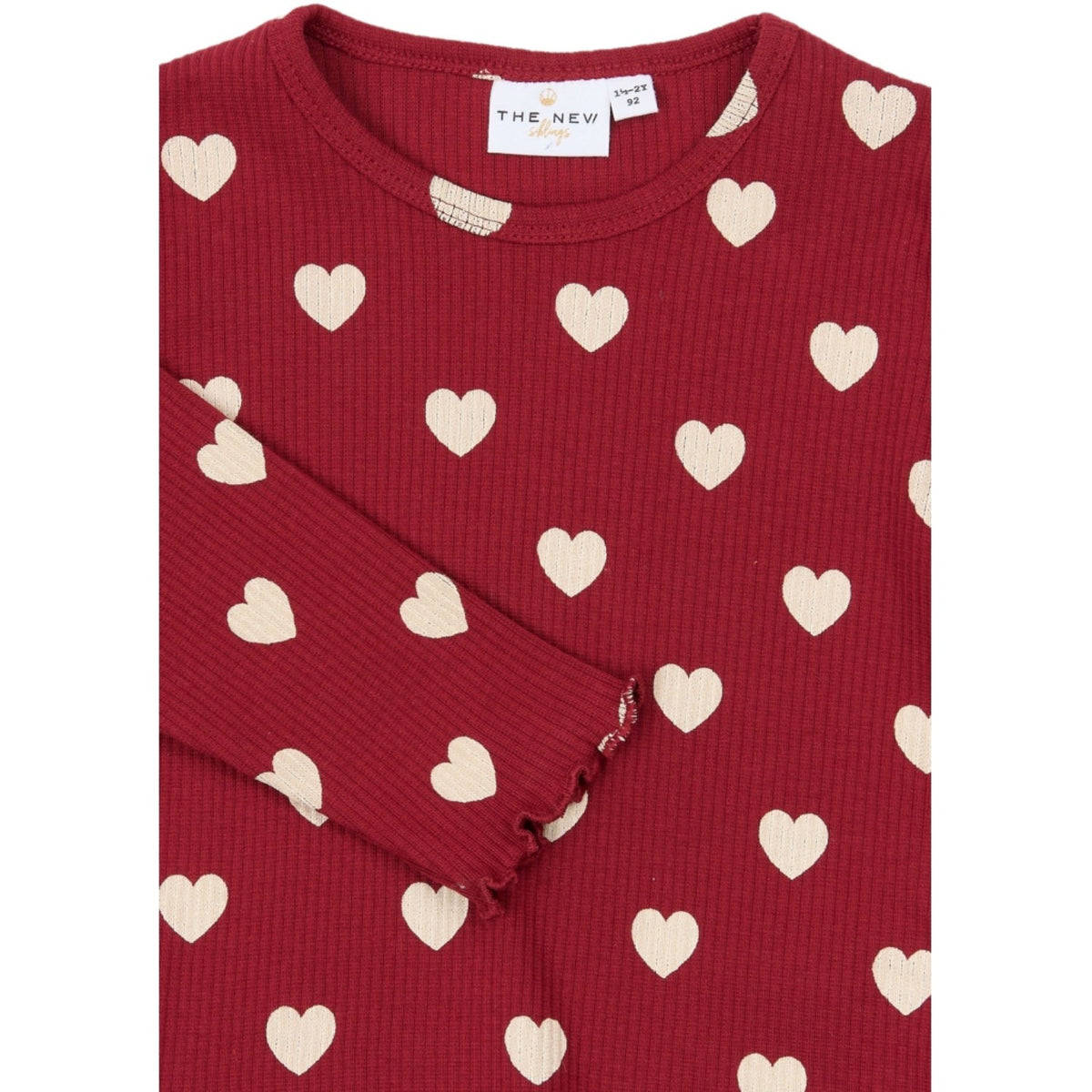 THE NEW Siblings Rio Red AOP Tn Tnstholiday Red Heart Rib Night Sæt