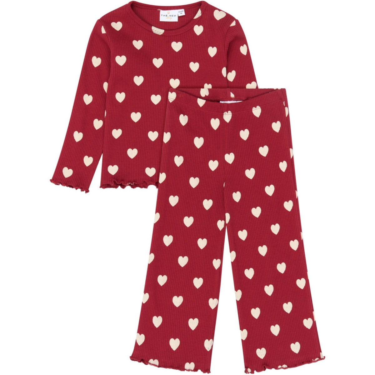 THE NEW Siblings Rio Red AOP Tn Tnstholiday Red Heart Rib Night Sæt
