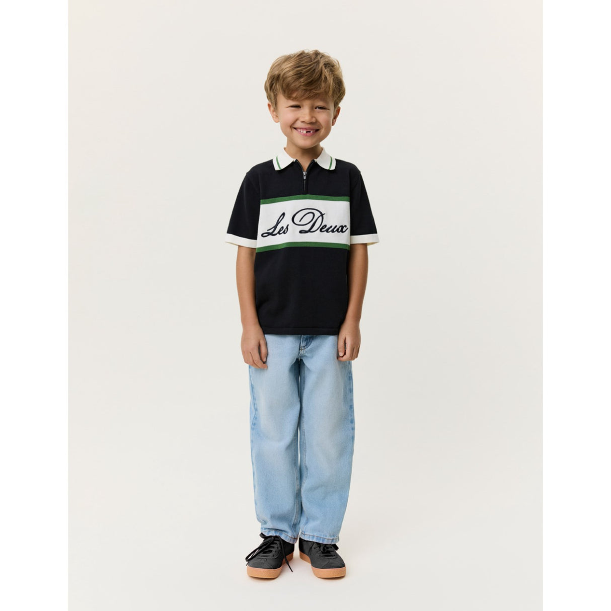 Les Deux Kids Tap Shoe Black Strikket Lynlås Polo KIDS