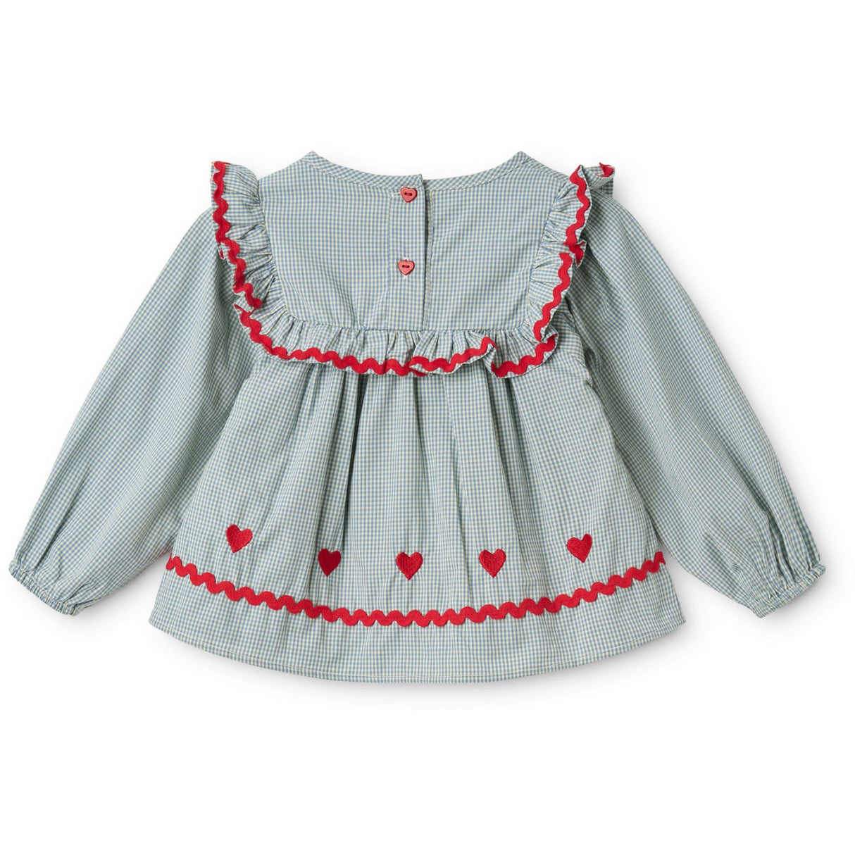 Flöss Light Blue Gingham Ellis Bluse