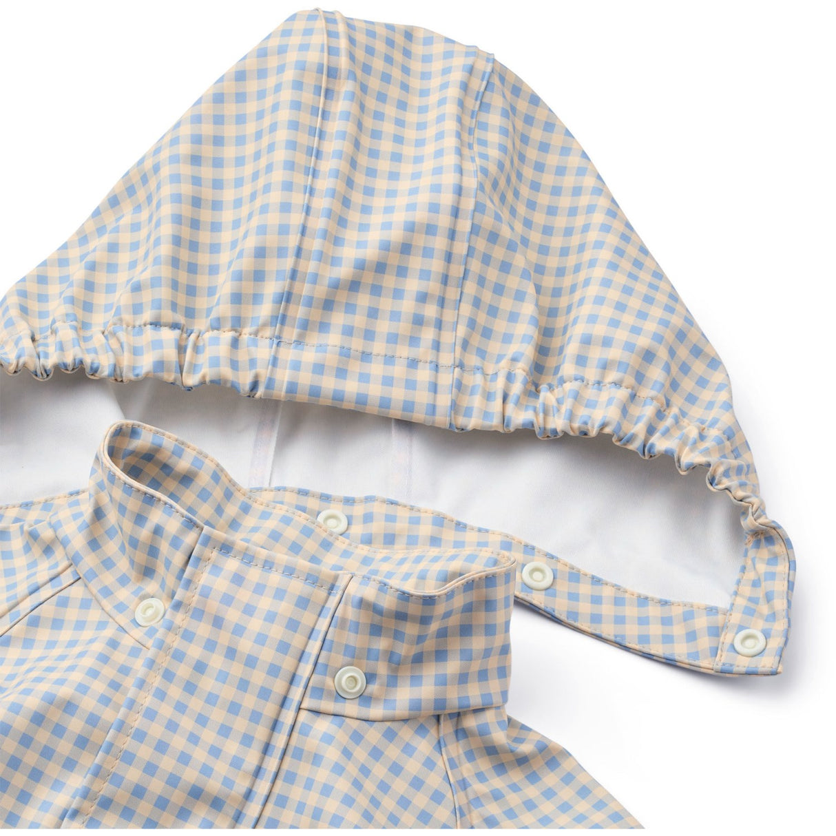 Flöss Light Blue Gingham Dew Regntøj Sæt