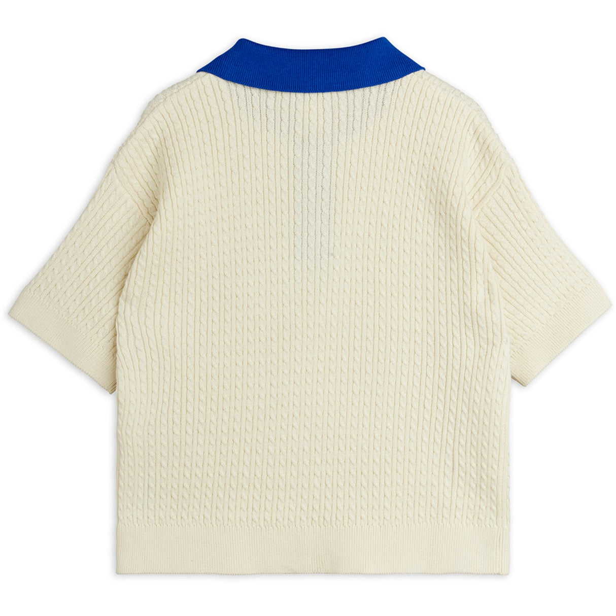 Mini Rodini Off-White Cable Strik Polo Skjorte