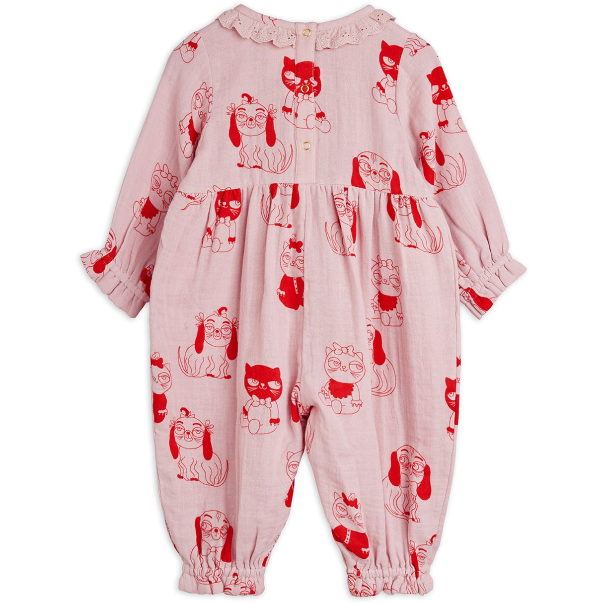 Mini Rodini Pink Minibabies Aop Woven Buksedragt
