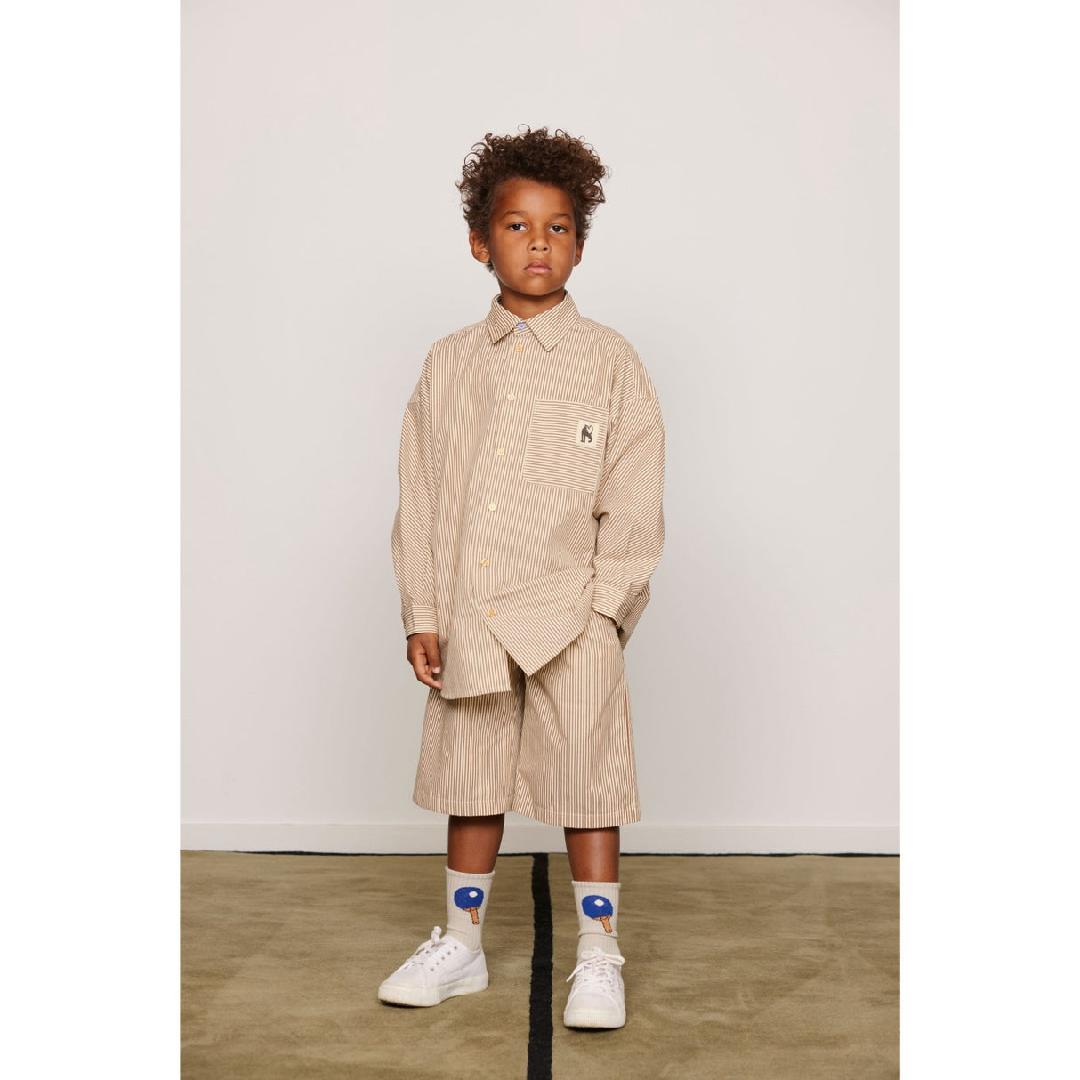 Mini Rodini Brown Poplin Yd Ls Skjorte