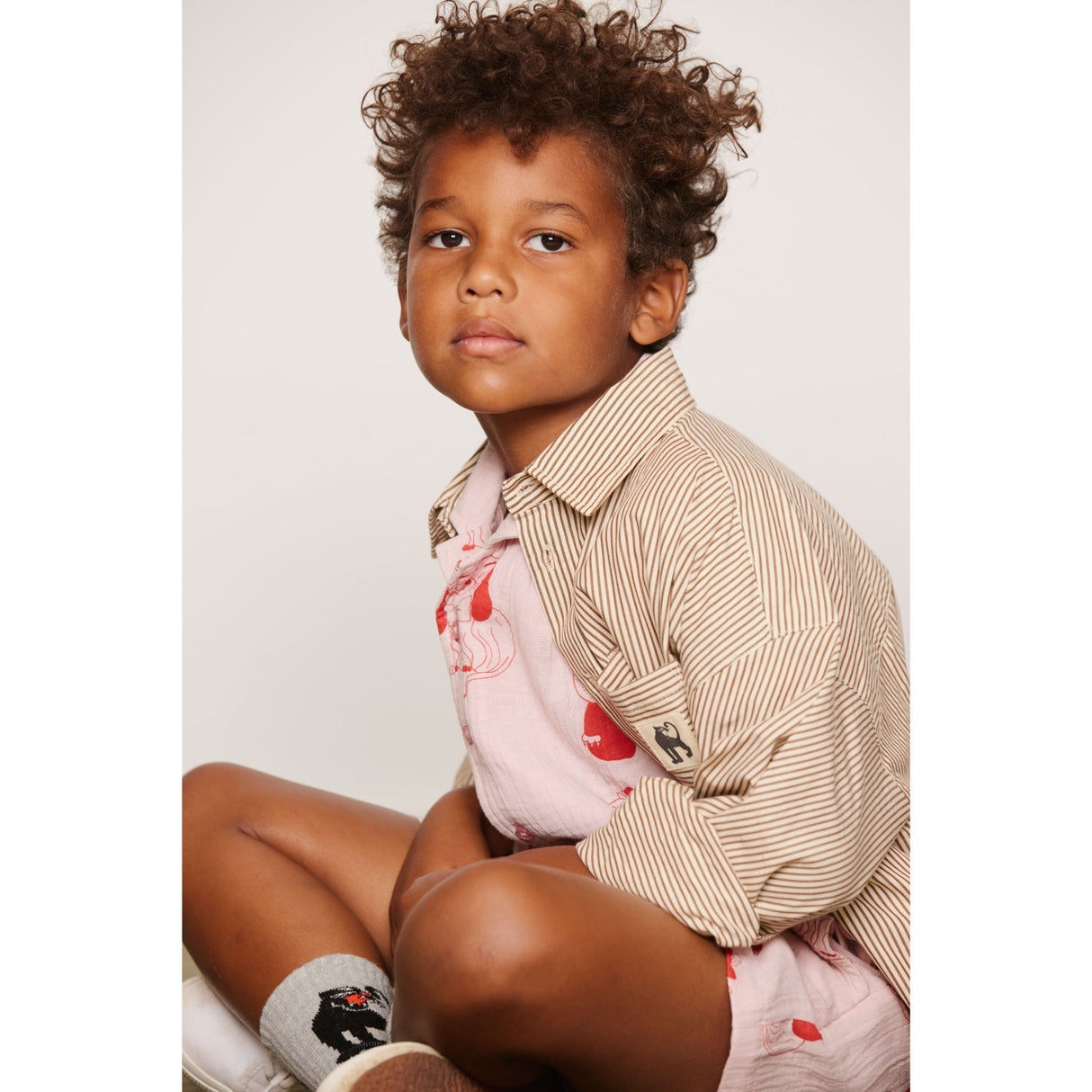 Mini Rodini Brown Poplin Yd Ls Skjorte