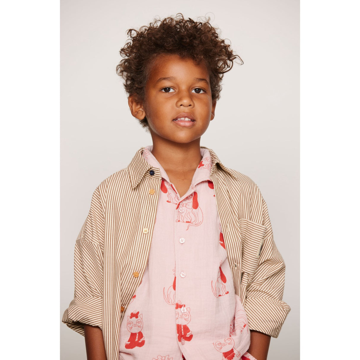 Mini Rodini Brown Poplin Yd Ls Skjorte