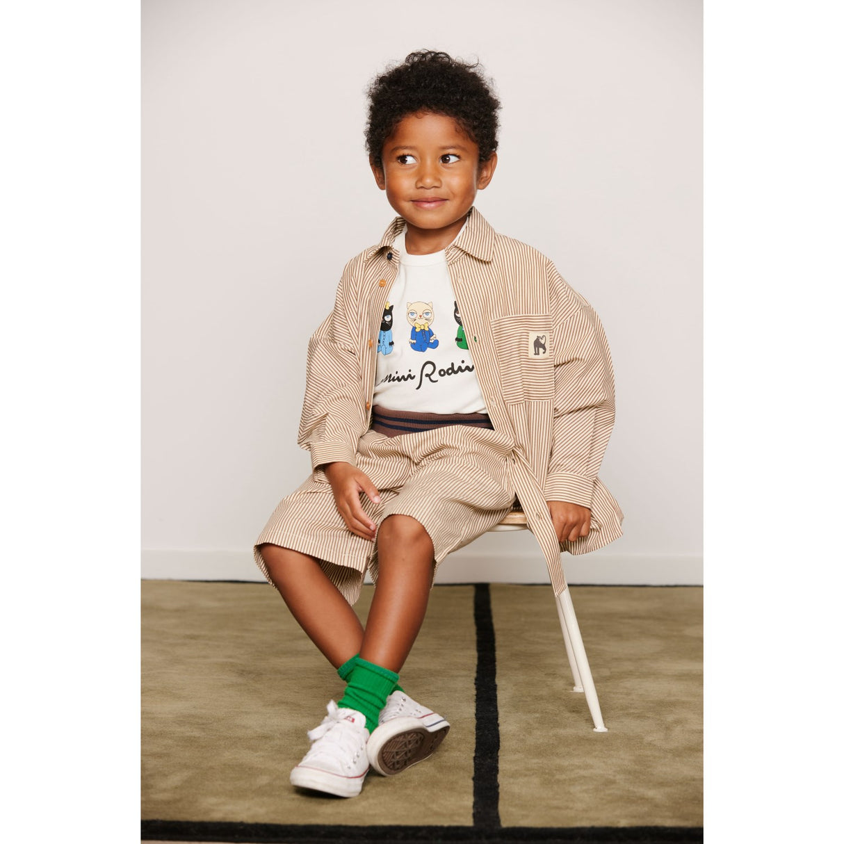 Mini Rodini Brown Poplin Yd Ls Skjorte