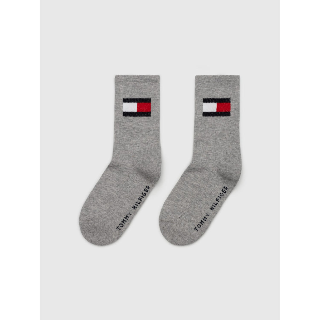 Tommy Hilfiger Grey Melange Kids Strømper 2-Pak Flag