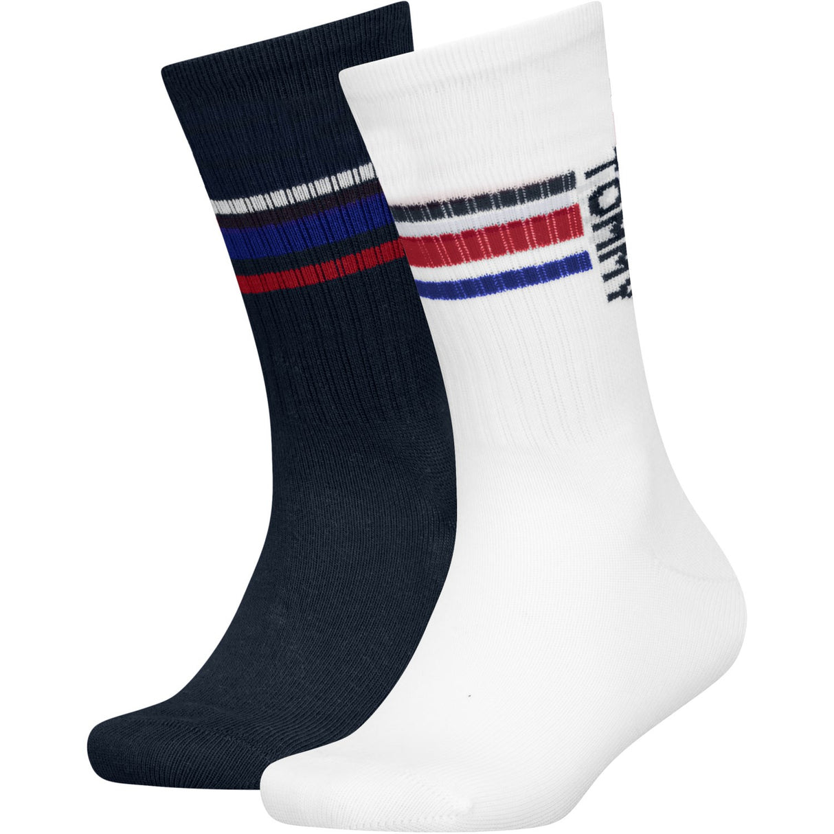 Tommy Hilfiger White Kids Strømper 2-Pak Sport Stripe Tommy