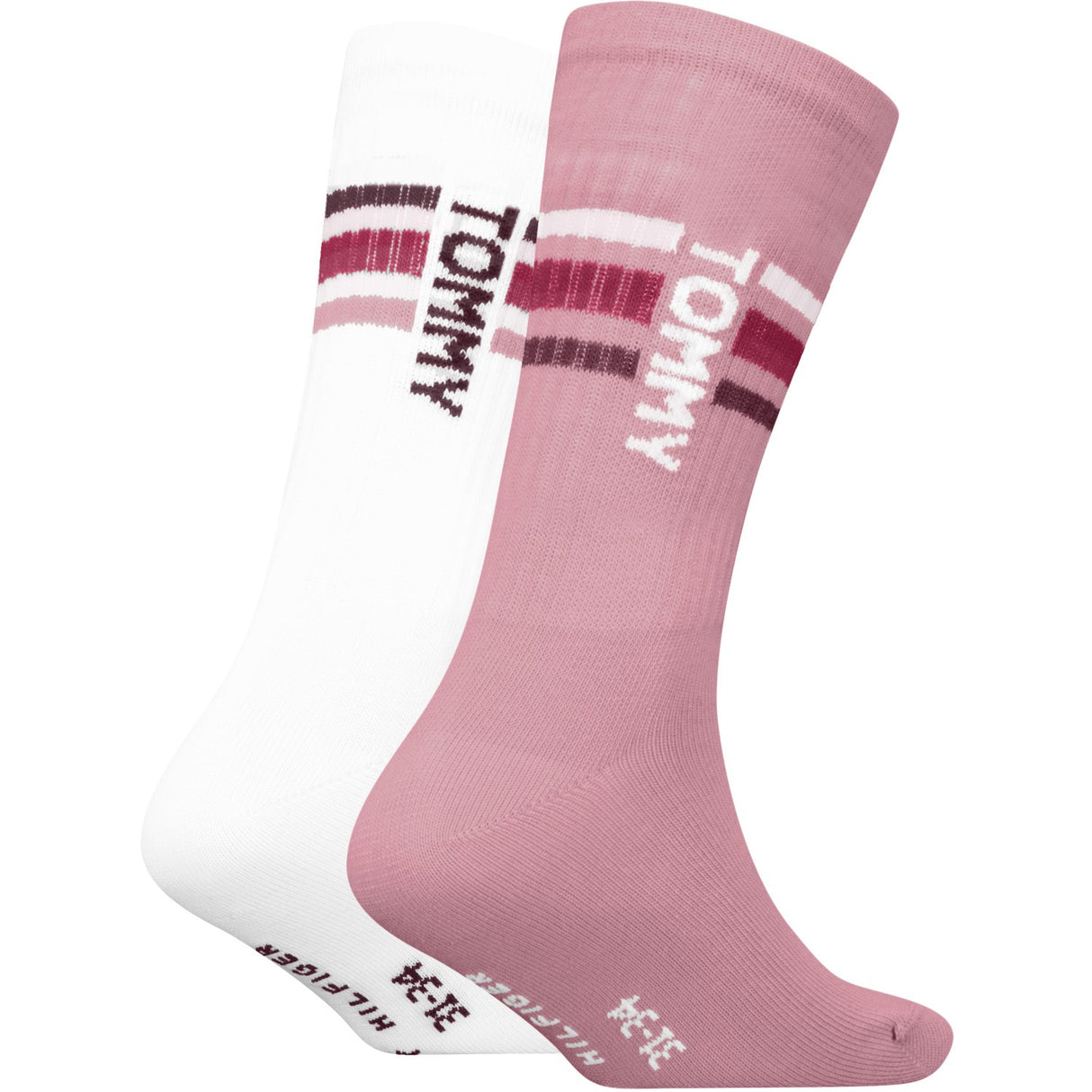 Tommy Hilfiger Pink Kids Strømper 2-Pak Sport Stripe Tommy