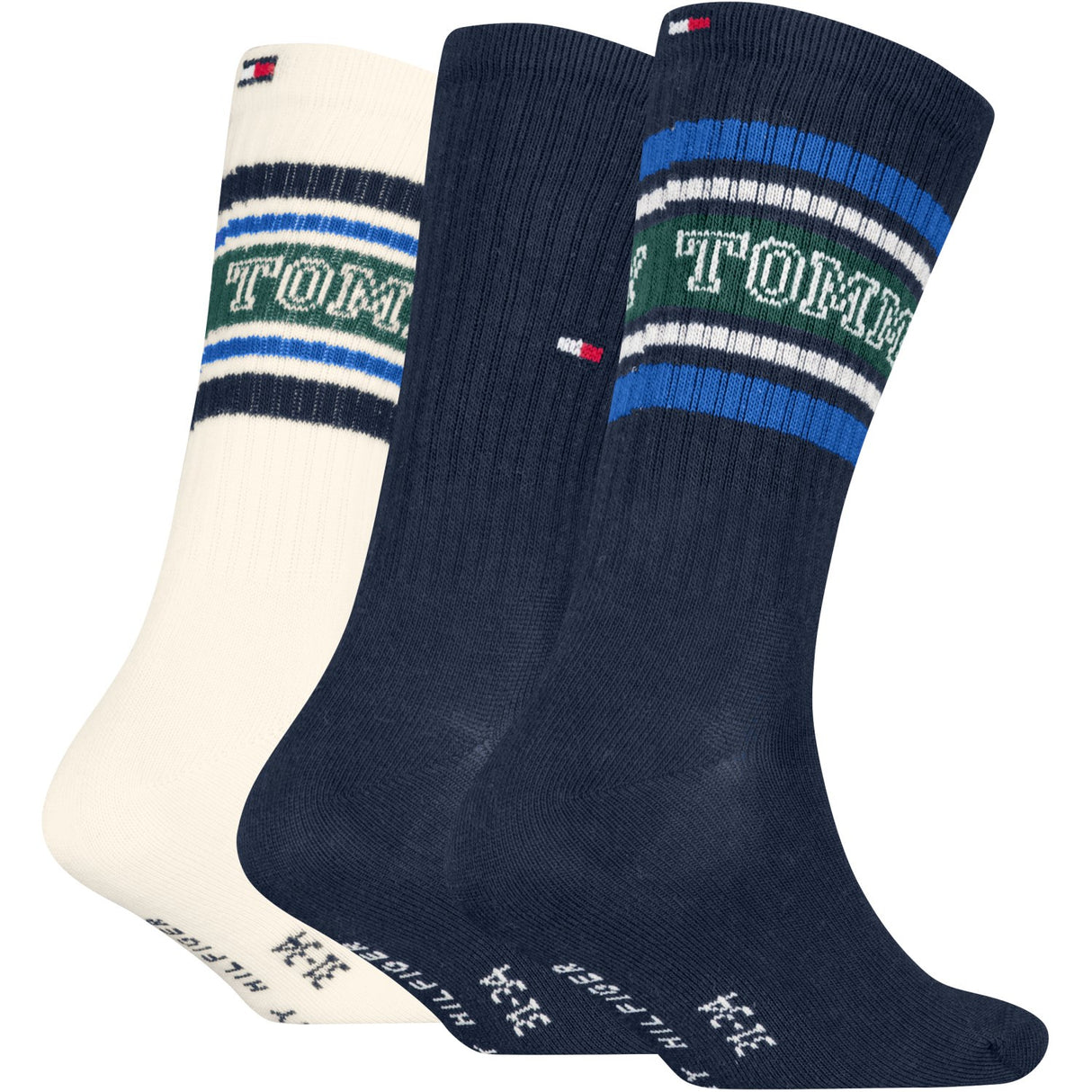 Tommy Hilfiger Navy Kids Strømper 3-Pak Varsity Tommy